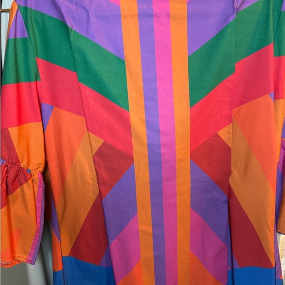 Farm Rio Amanda Stripes Colorful Mini Tiered Ruffles Dress - Picture 9 of 10